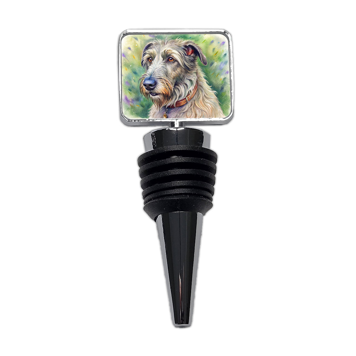 Irish Wolfhound Dog Illustration Wine Bottle Stopper