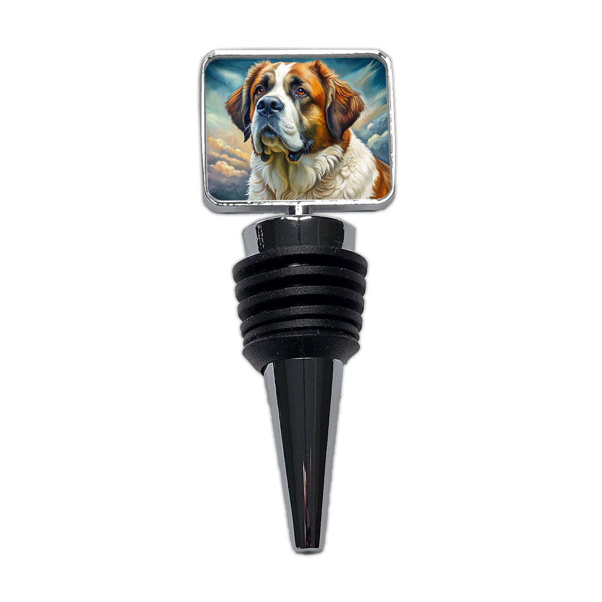 Saint Bernard Dog Illustration Wine Bottle Stopper