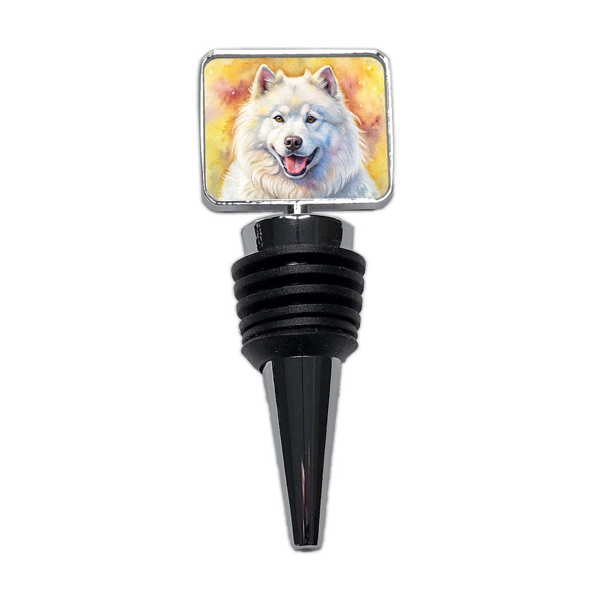 Samoyed Dog Illustration Wine Bottle Stopper
