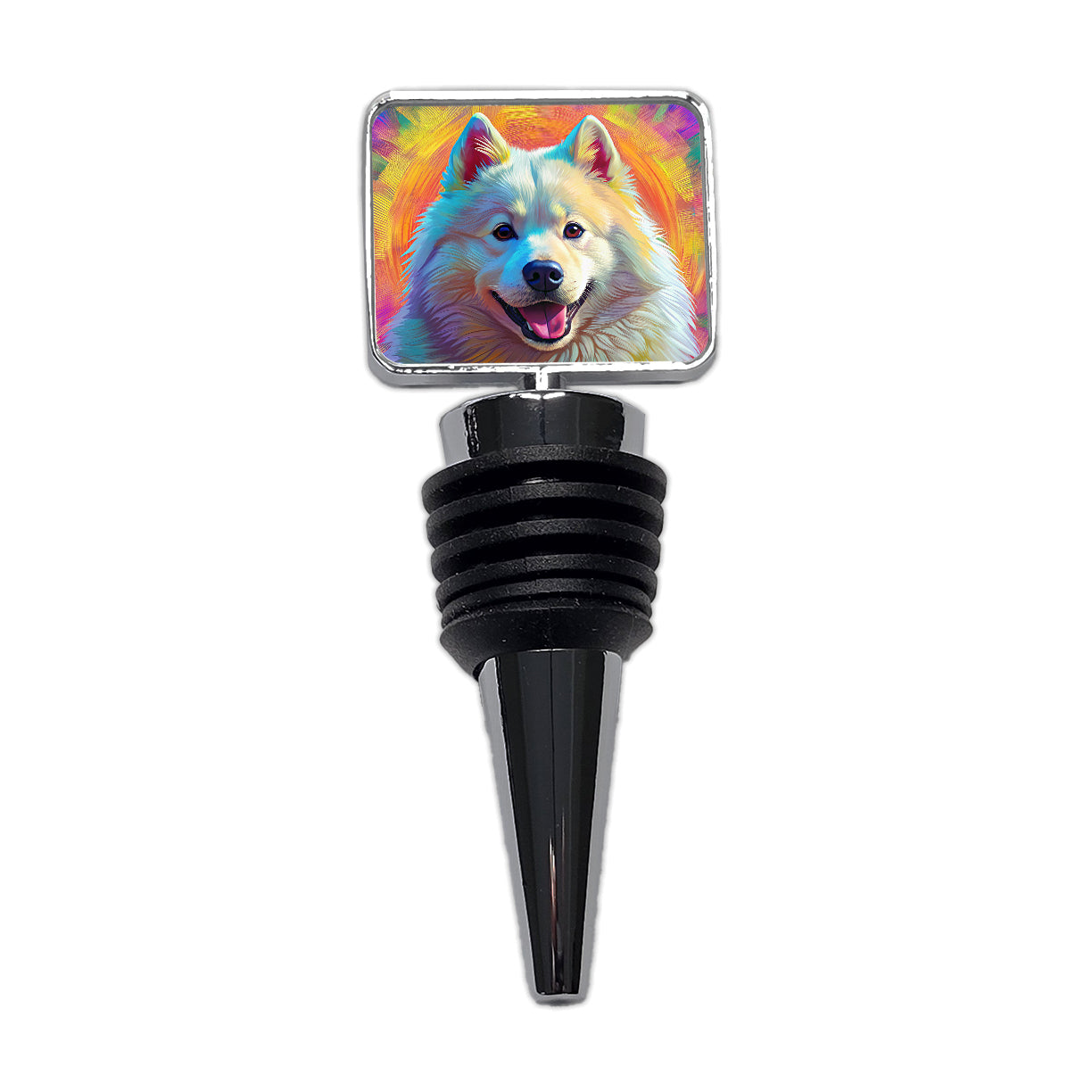 Samoyed Dog Pop Art Wine Bottle Stopper