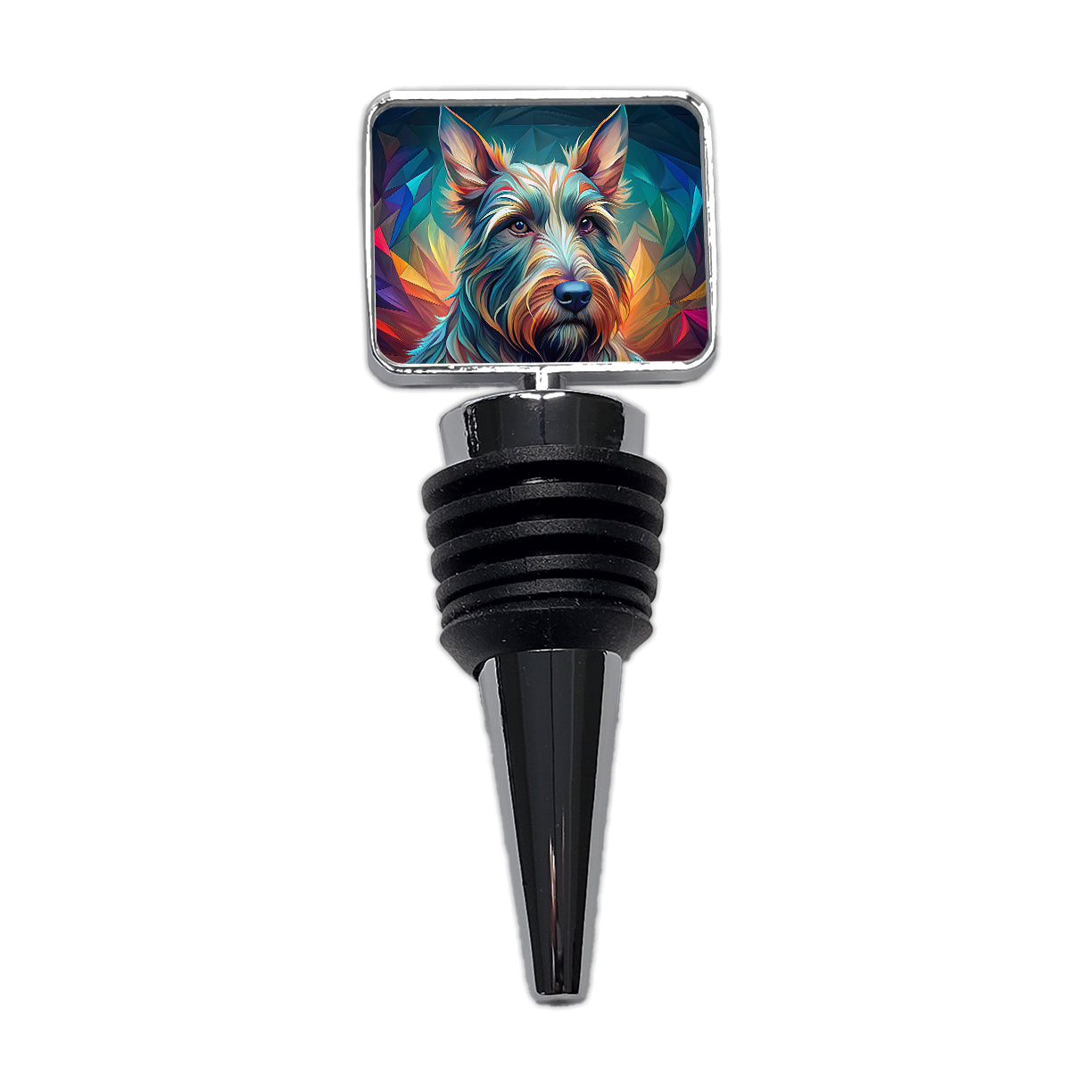 Scottish Terrier Dog Abstract Stylized Art Wine Bottle Stopper