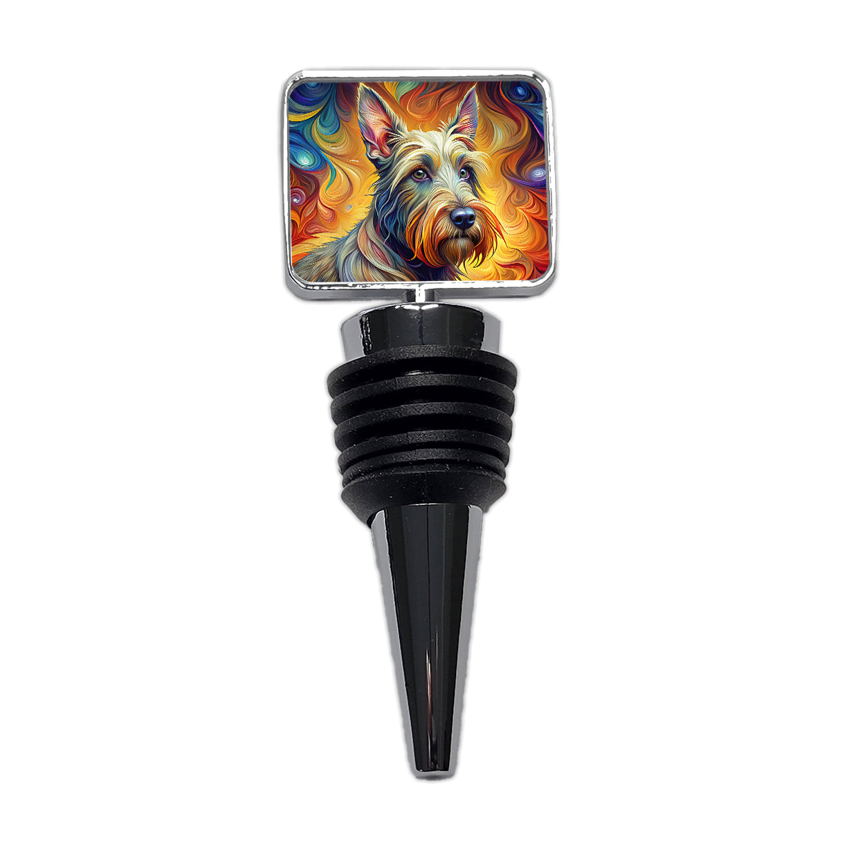 Scottish Terrier Dog Expressionism Art Wine Bottle Stopper