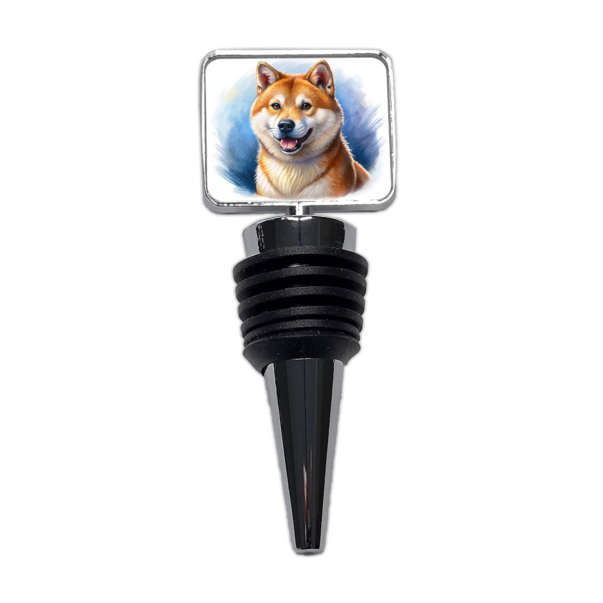 Shiba Inu Dog Illustration Wine Bottle Stopper