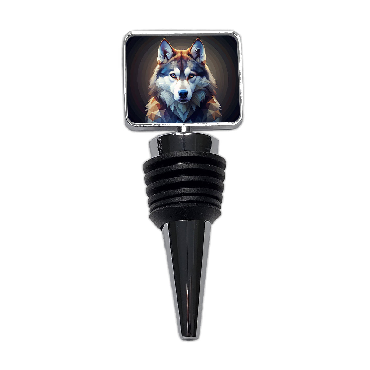Siberian Husky Dog Abstract Stylized Art Wine Bottle Stopper
