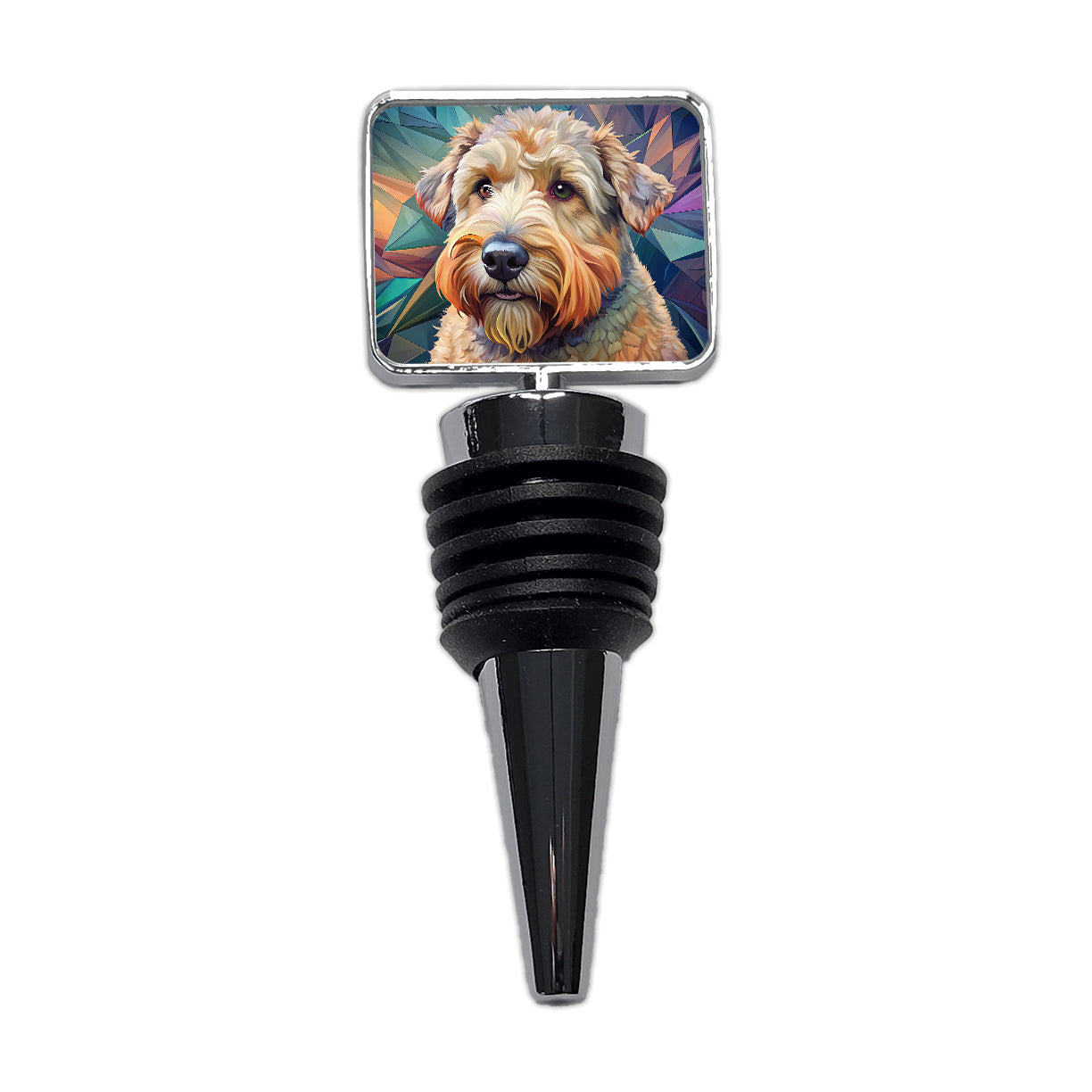 Soft Coated Wheaten Terrier Dog Contemporary Art Wine Bottle Stopper