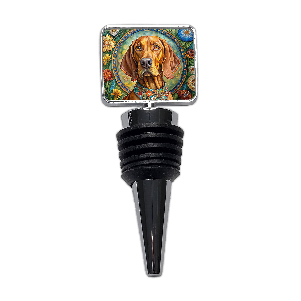 Vizsla Dog French Bohemian Art Wine Bottle Stopper