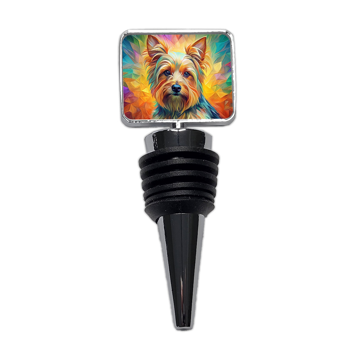 Yorkshire Terrier Yorkie Dog Abstract Art Wine Bottle Stopper