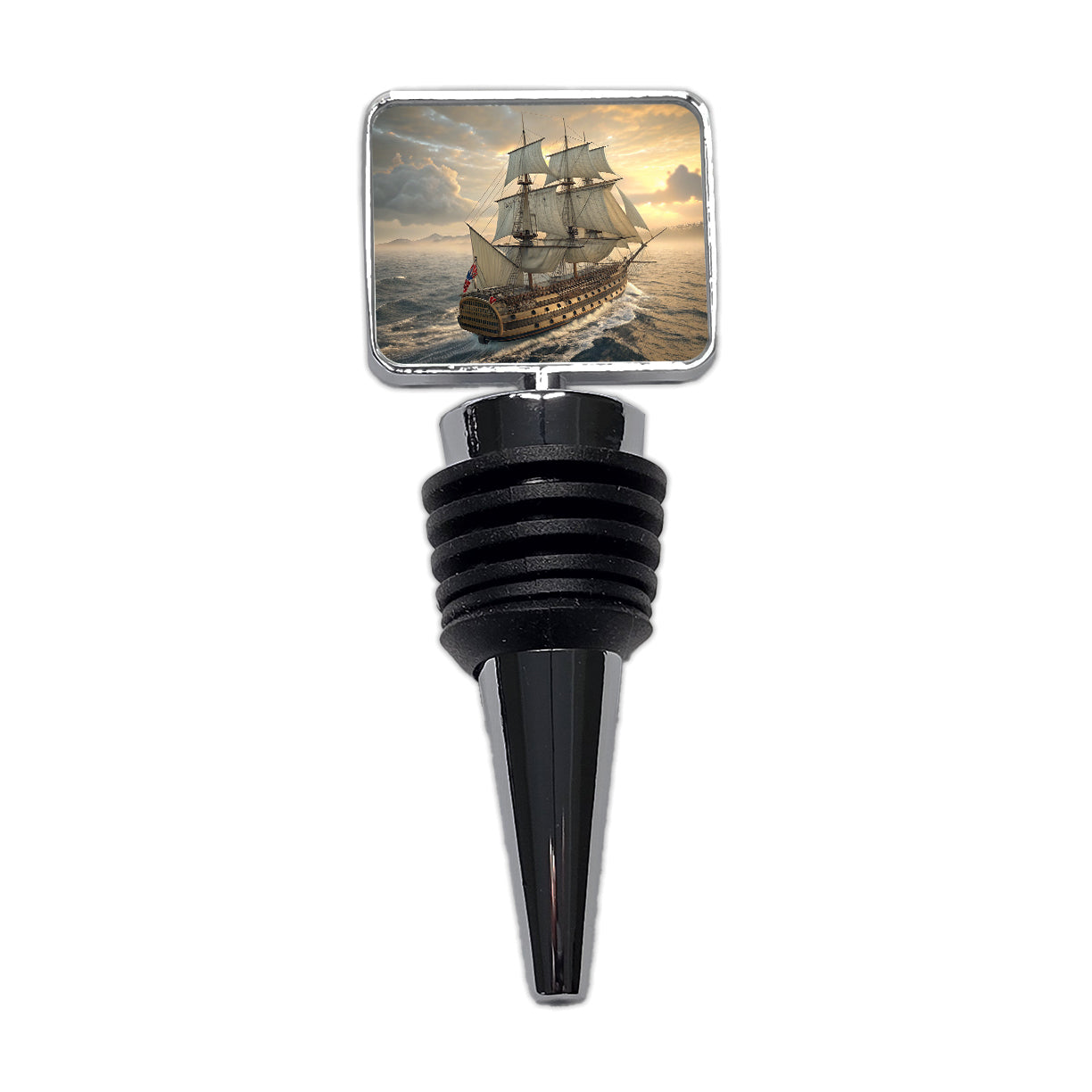 18th Century Warship Ship Of The Line At Sea Wine Bottle Stopper