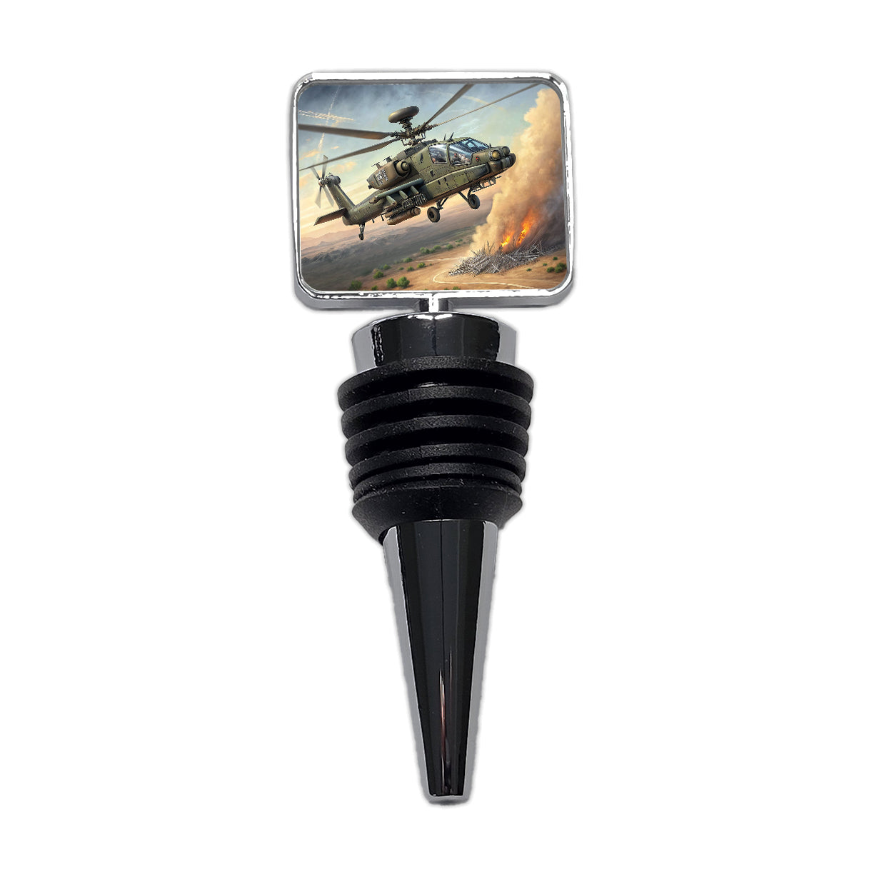 Apache AH-64 Attack Helicopter US Army Wine Bottle Stopper