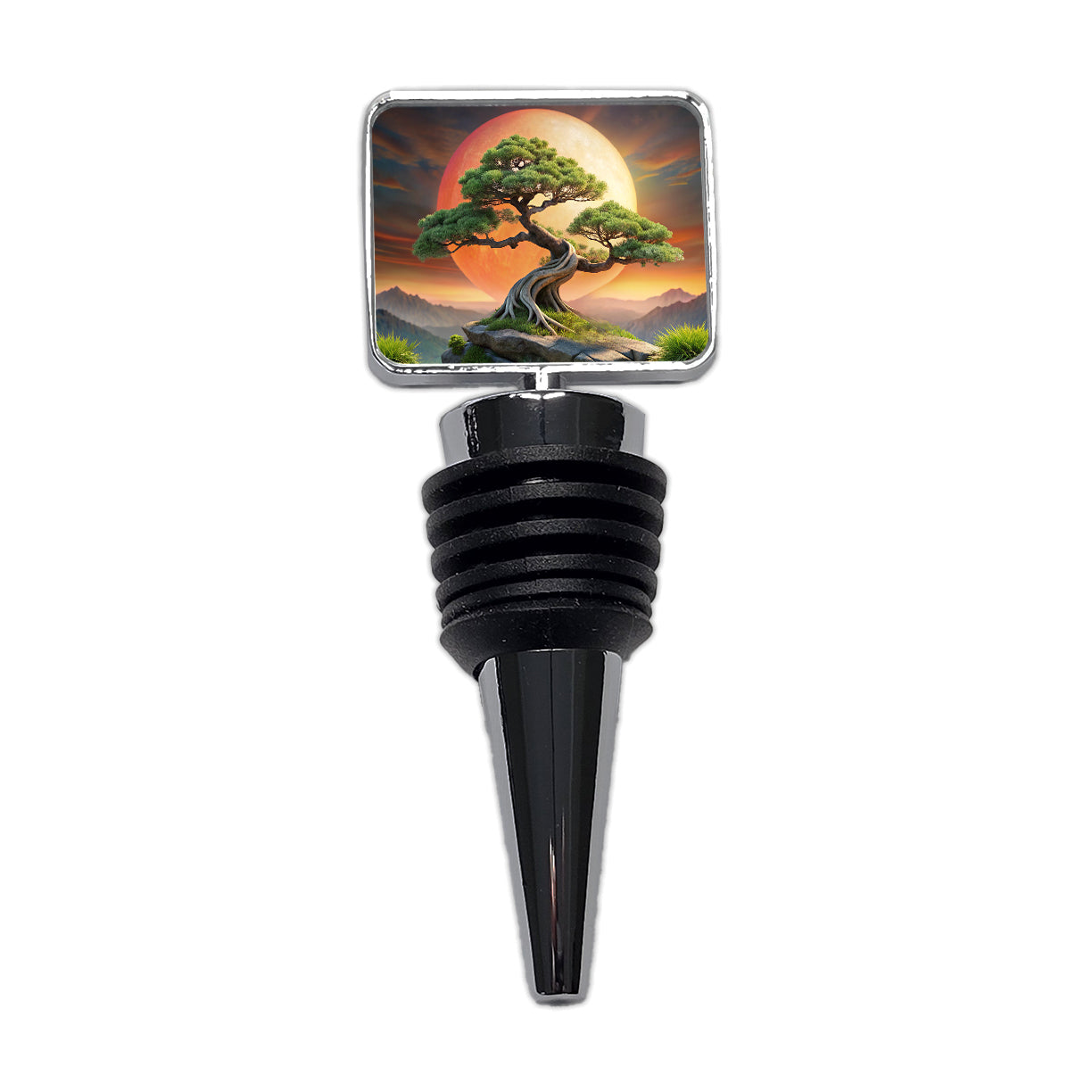 Japanese Bonsai Tree Landscape Wine Bottle Stopper