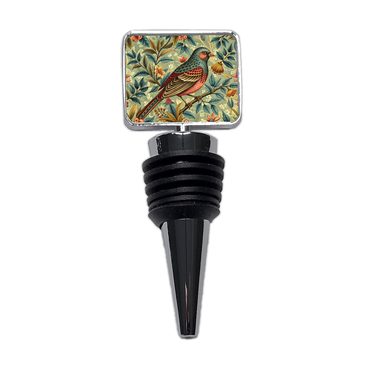 Vintage Retro Bird Floral Design Wine Bottle Stopper