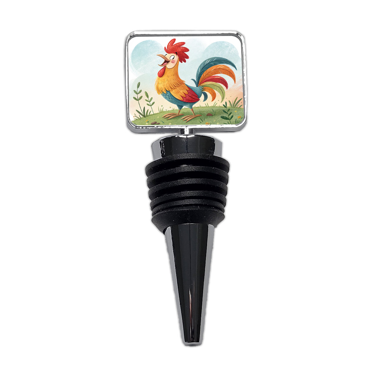 Happy Rooster Wine Bottle Stopper