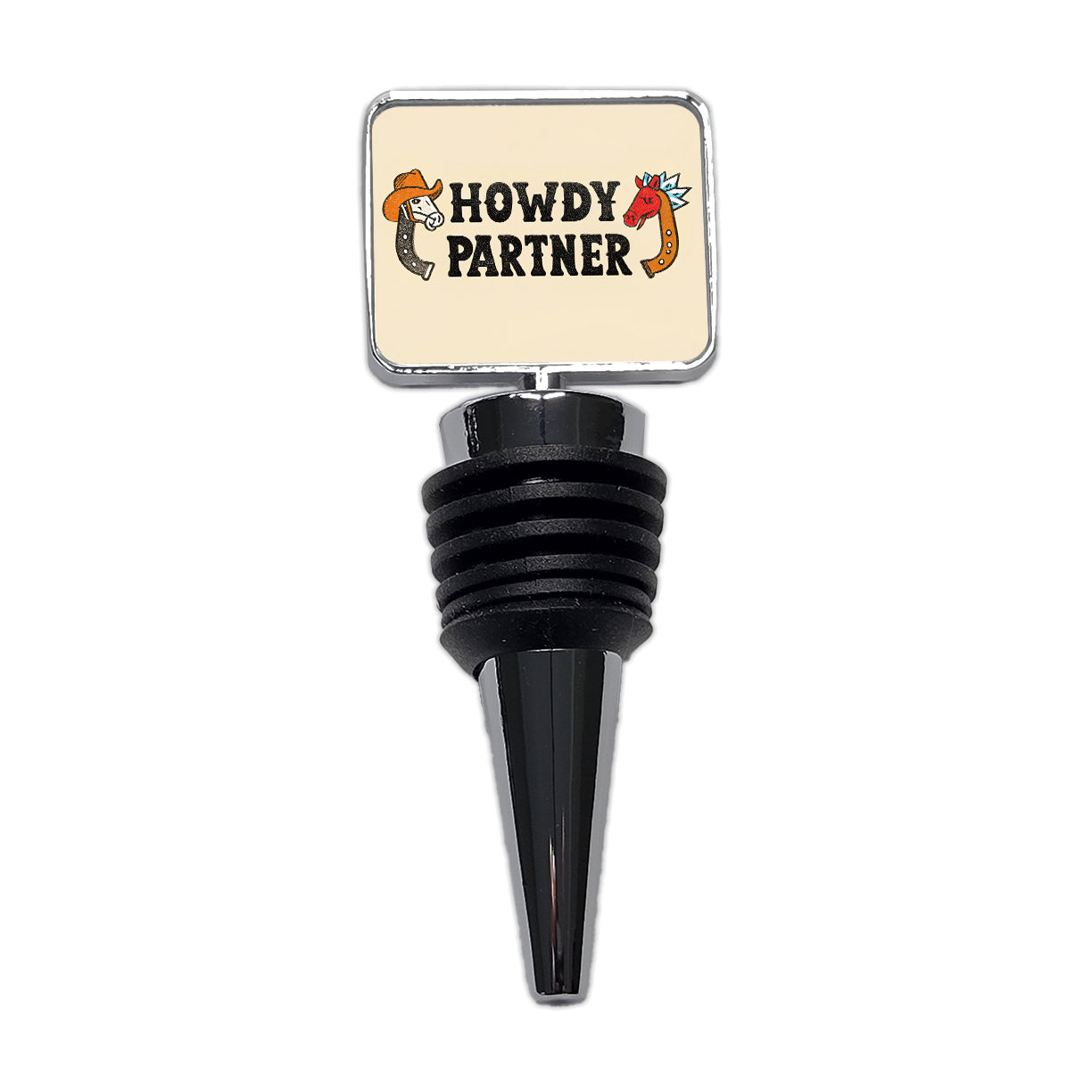 Howdy Partner Country Cowboy Cowgirl Cute Wine Bottle Stopper