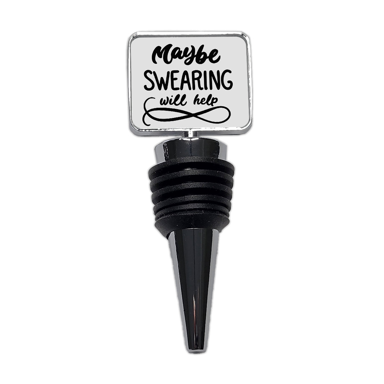 Maybe Swearing Will Help Funny Script Wine Bottle Stopper
