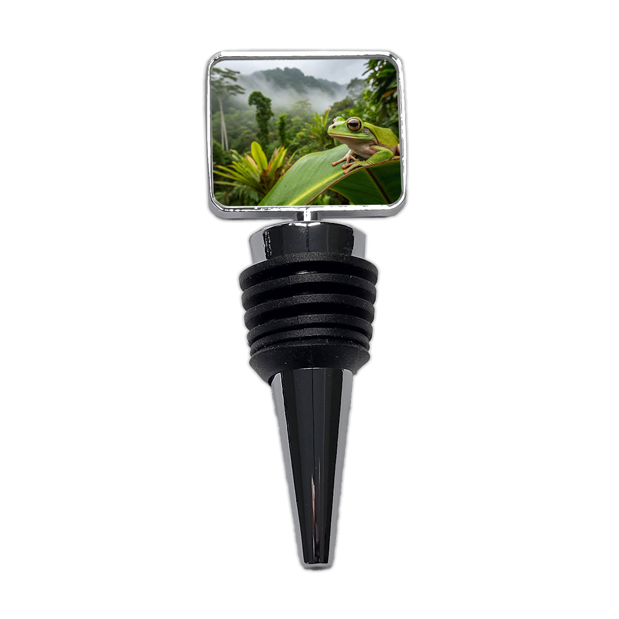 Puerto Rico Frog On Leaf Wine Bottle Stopper