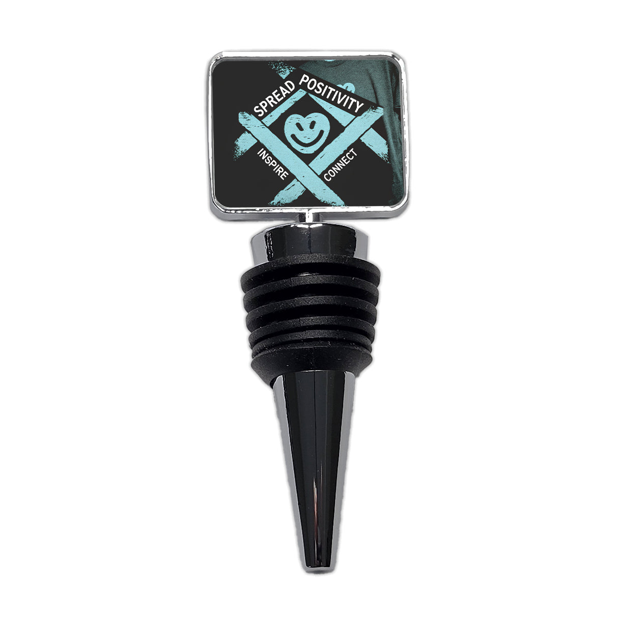 Spread Positivity Inspire Connect Wine Bottle Stopper