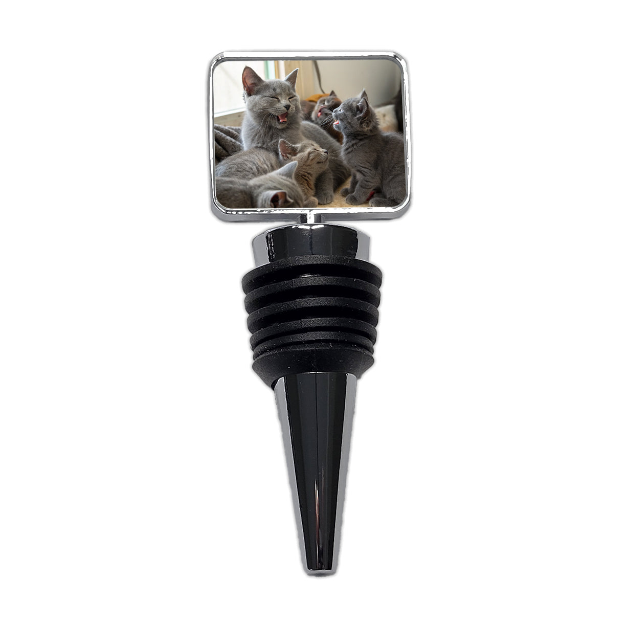 Bunch Of Gray Cats Wine Bottle Stopper