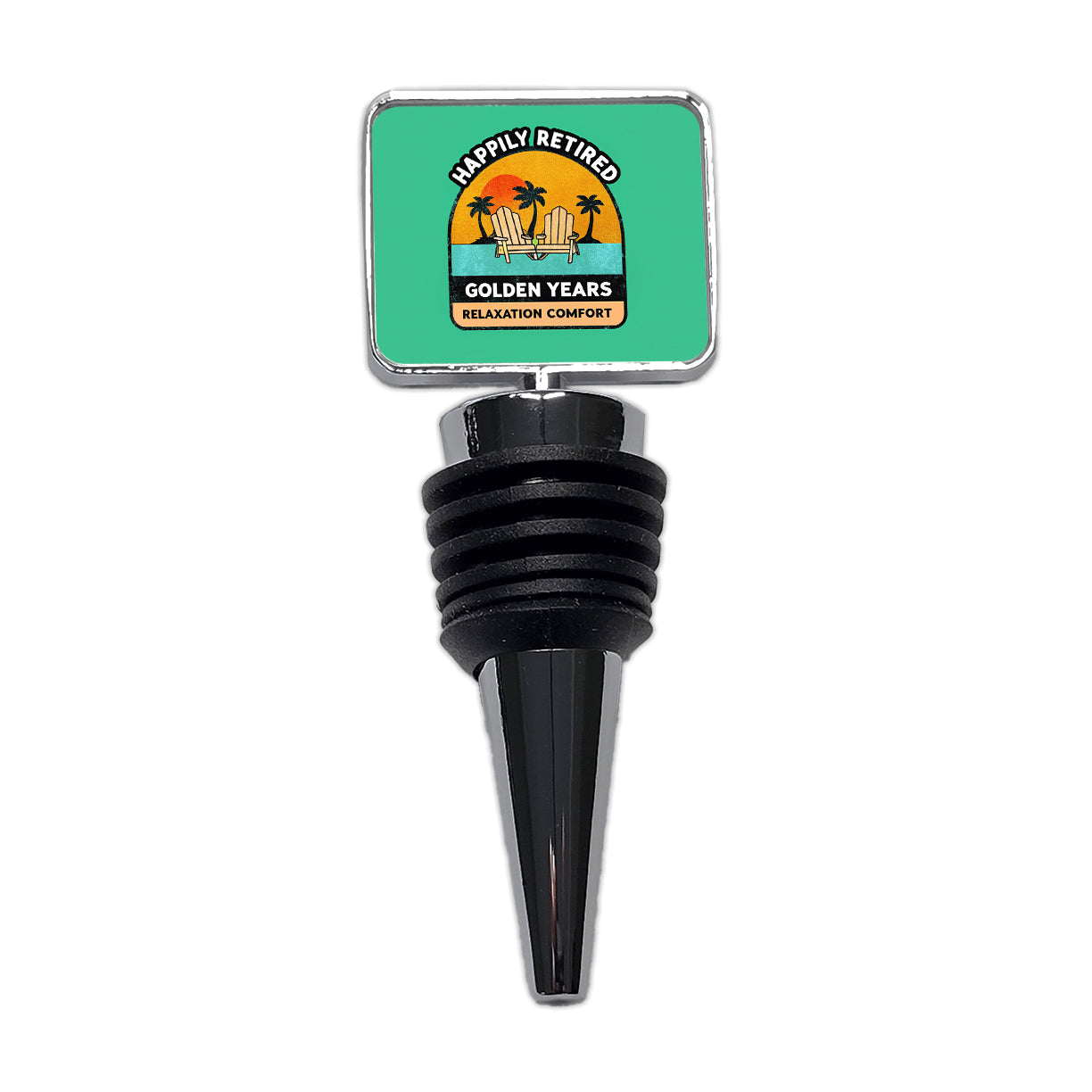 Happily Retired Retirement Wine Bottle Stopper