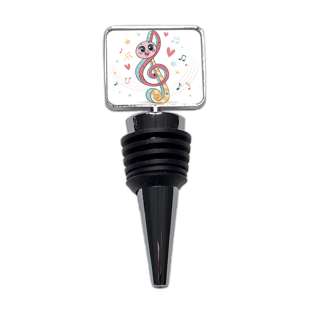 Kawaii Treble Clef Music Wine Bottle Stopper