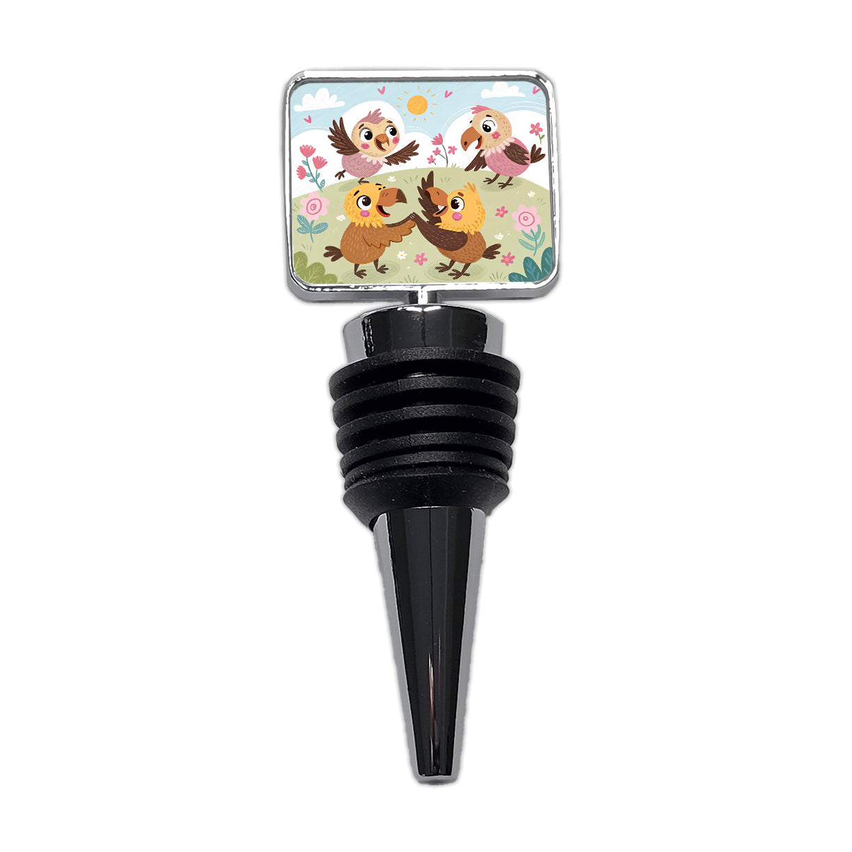 Kawaii Vultures Birds Wine Bottle Stopper