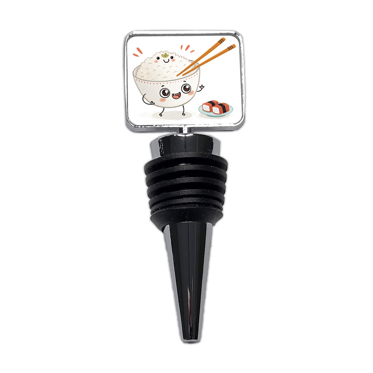 Kawaii White Rice Chopsticks Sushi Wine Bottle Stopper