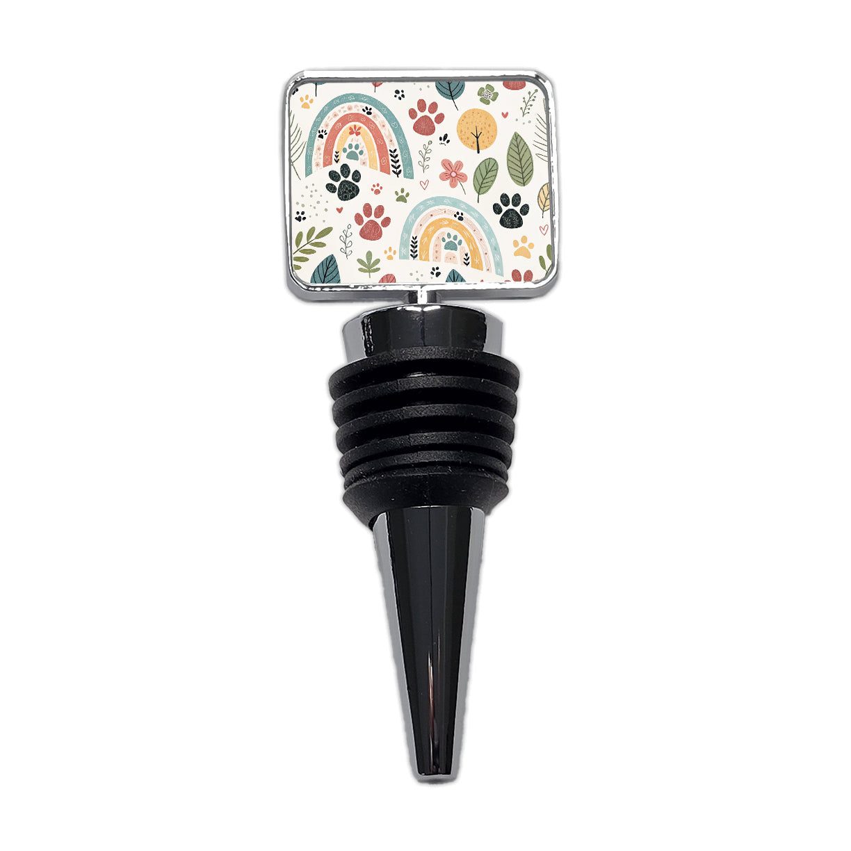 Paw Prints Cute Rainbows Wine Bottle Stopper