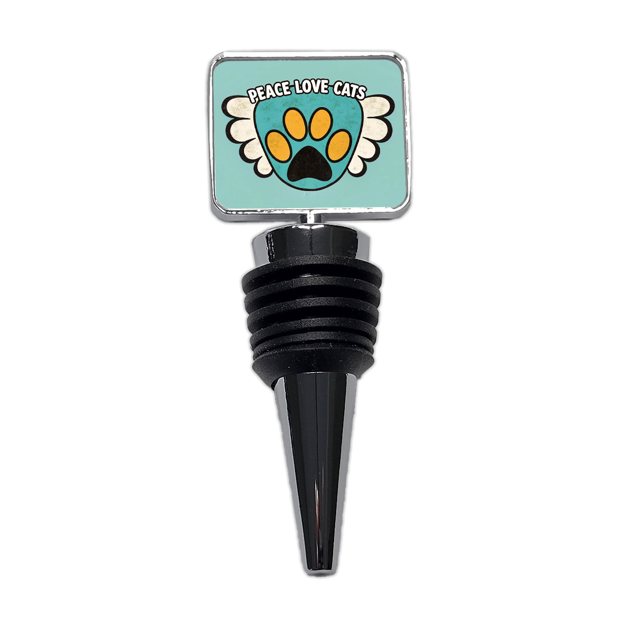 Peace Love Cats Cute Wine Bottle Stopper