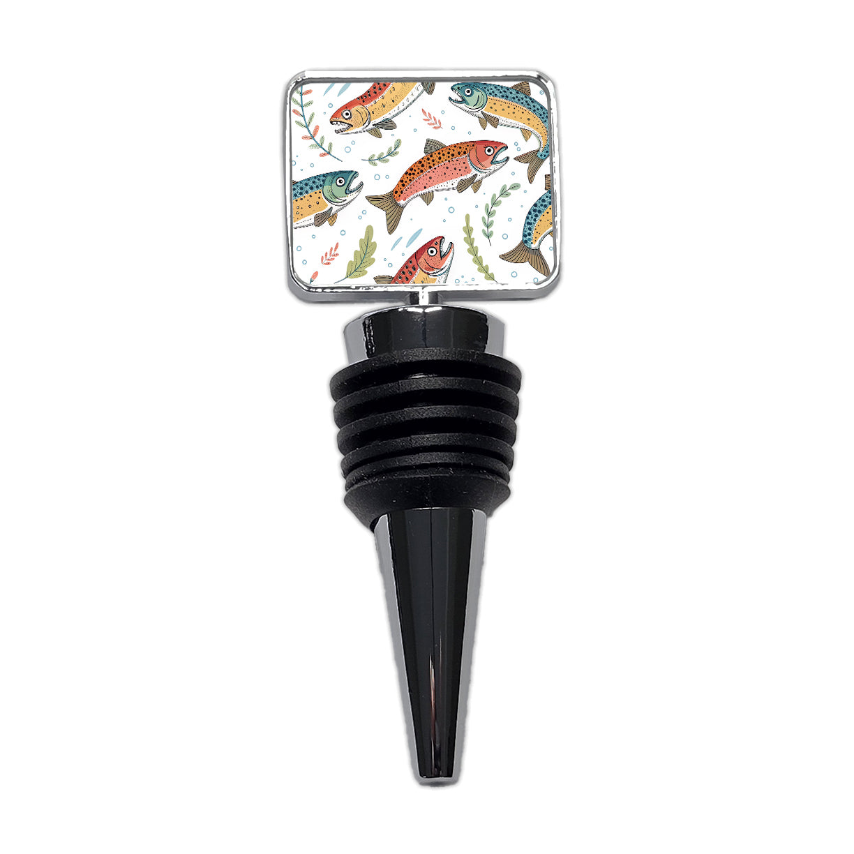 Trout Fish Swimming Fishing Wine Bottle Stopper