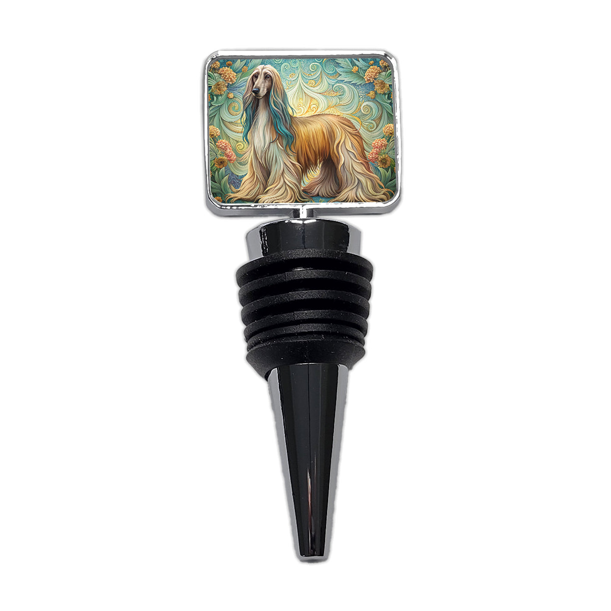 Afghan Hound Dog Art Nouveau Wine Bottle Stopper