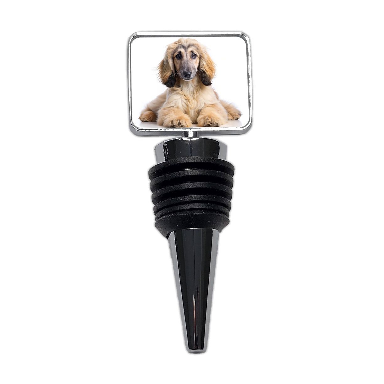 Afghan Hound Dog Puppy Photo Wine Bottle Stopper