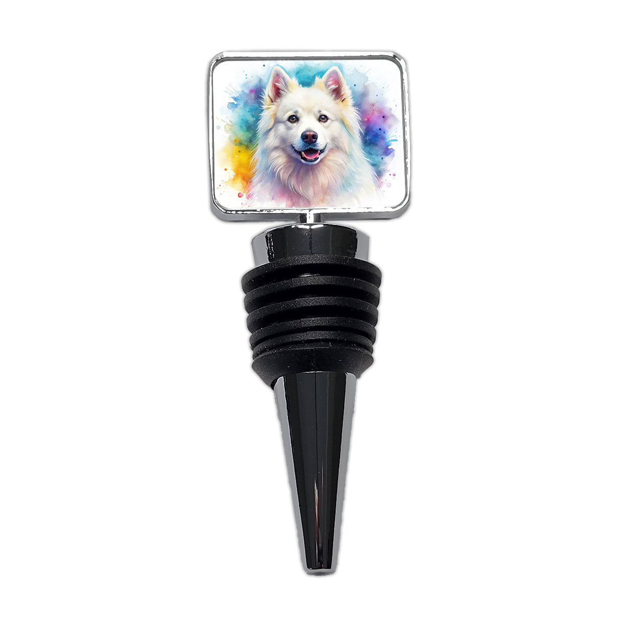 American Eskimo Dog Watercolor Style Wine Bottle Stopper