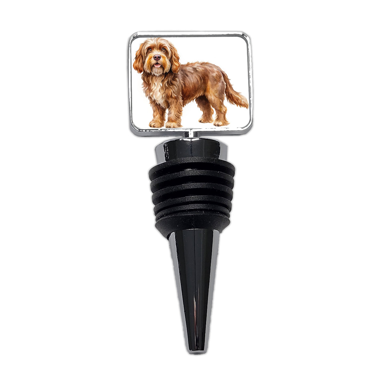 Barbet Dog Watercolor Style Wine Bottle Stopper