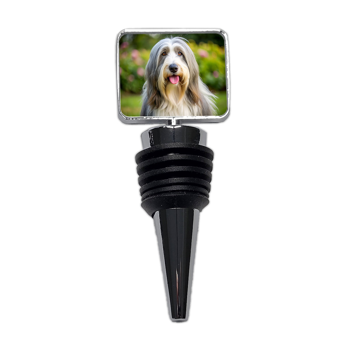 Bearded Collie Dog Photo Wine Bottle Stopper