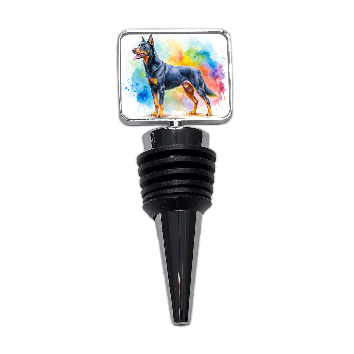 Beauceron Dog Watercolor Style Wine Bottle Stopper