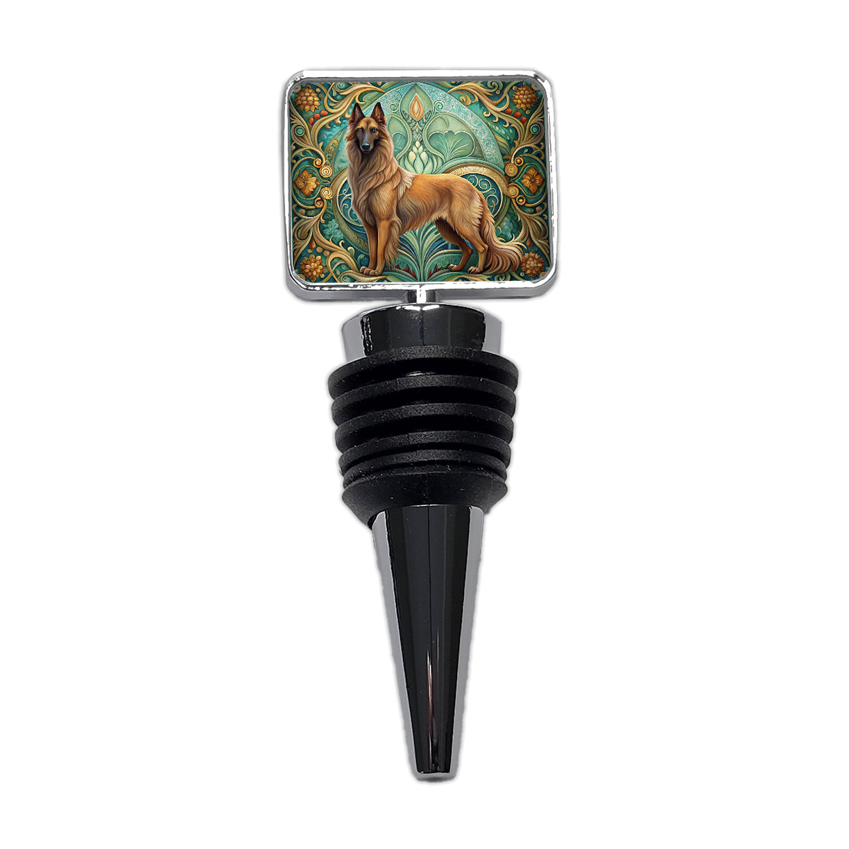 Belgian Tervuren Dog Art Nouveau Wine Bottle Stopper