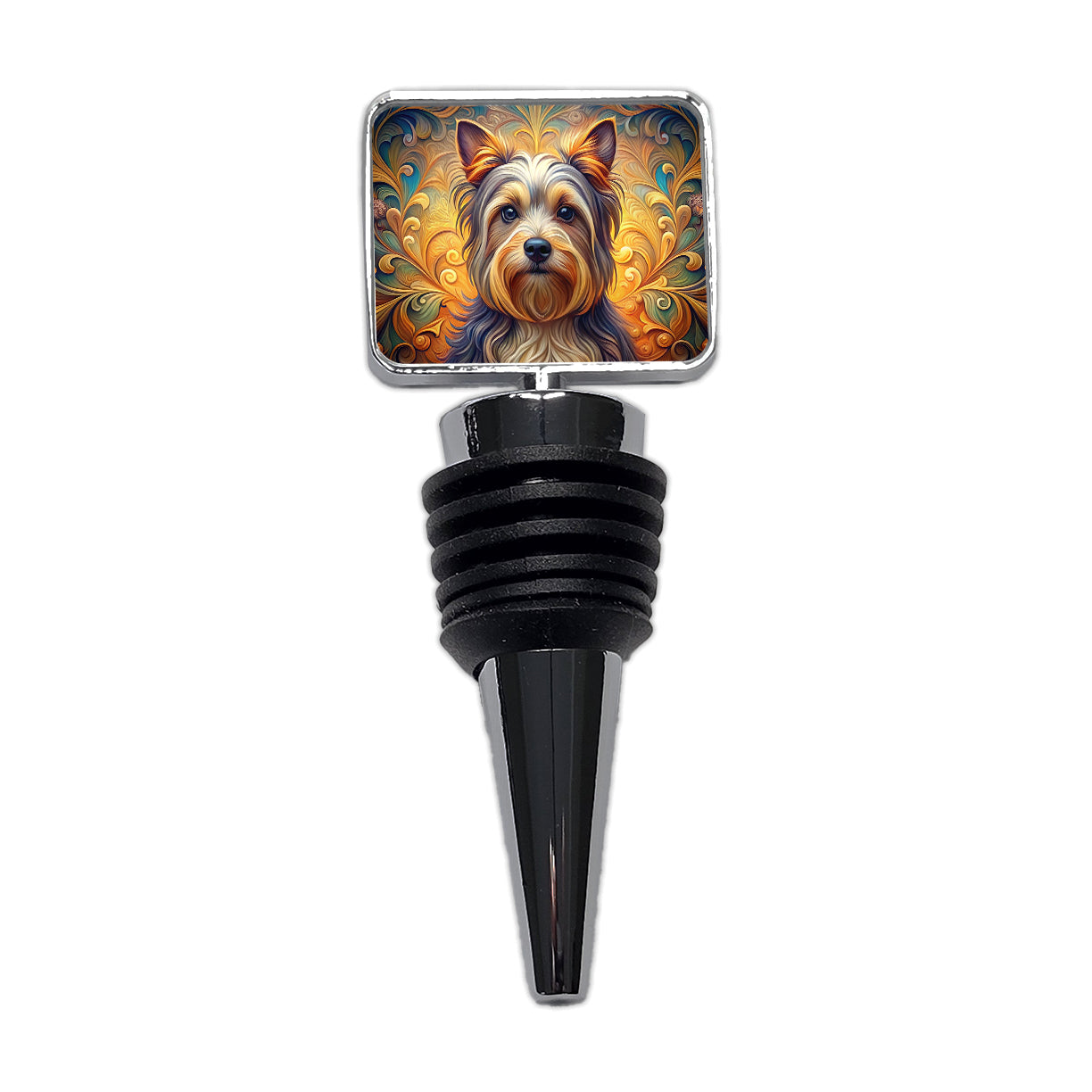 Biewer Terrier Dog Art Nouveau Wine Bottle Stopper