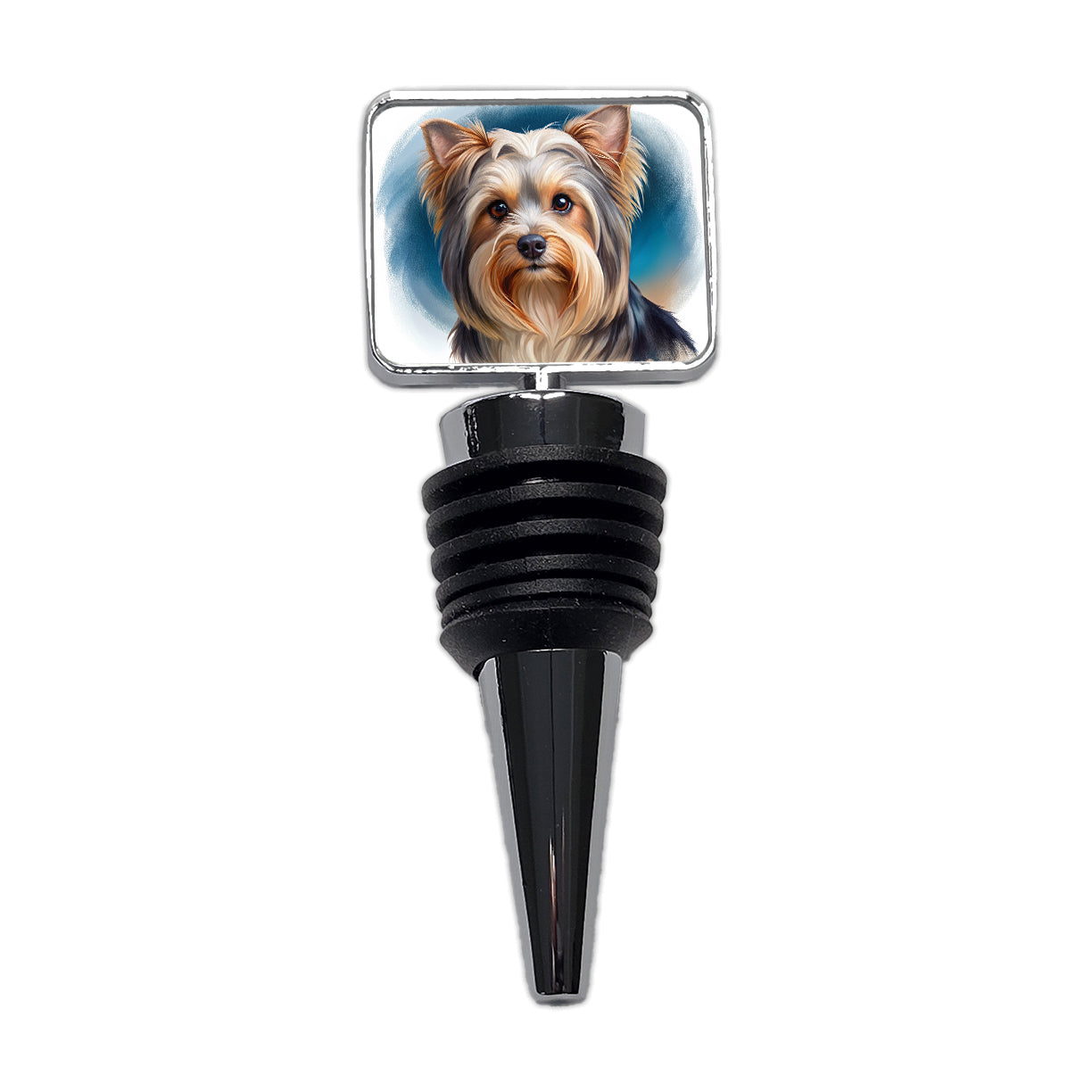 Biewer Terrier Dog Illustration Wine Bottle Stopper