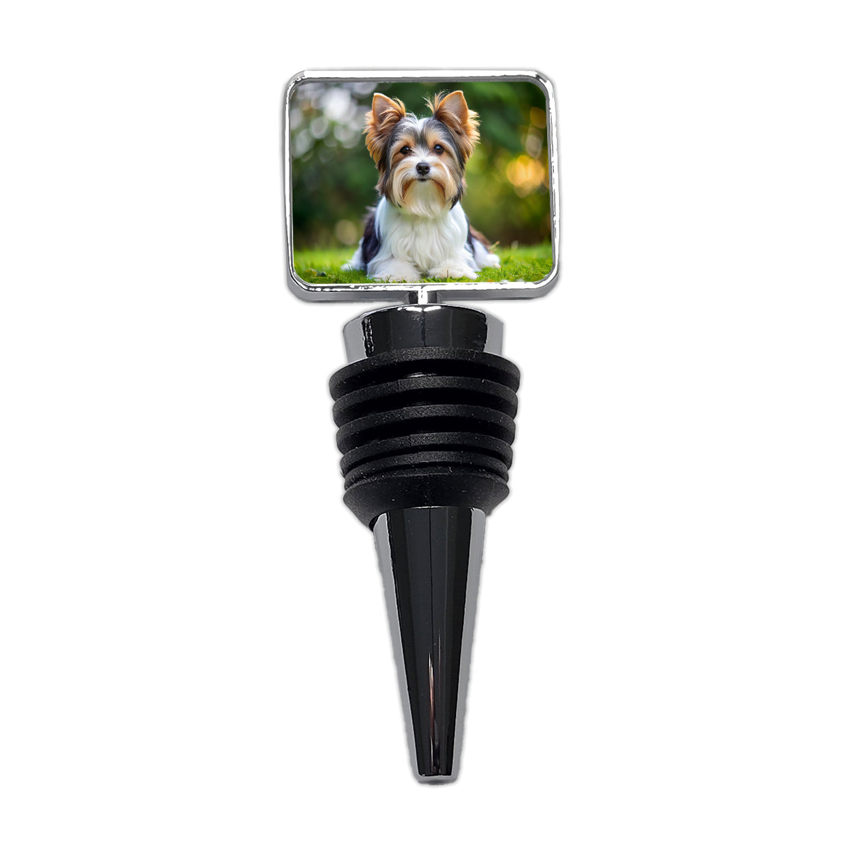 Biewer Terrier Dog Photo Wine Bottle Stopper