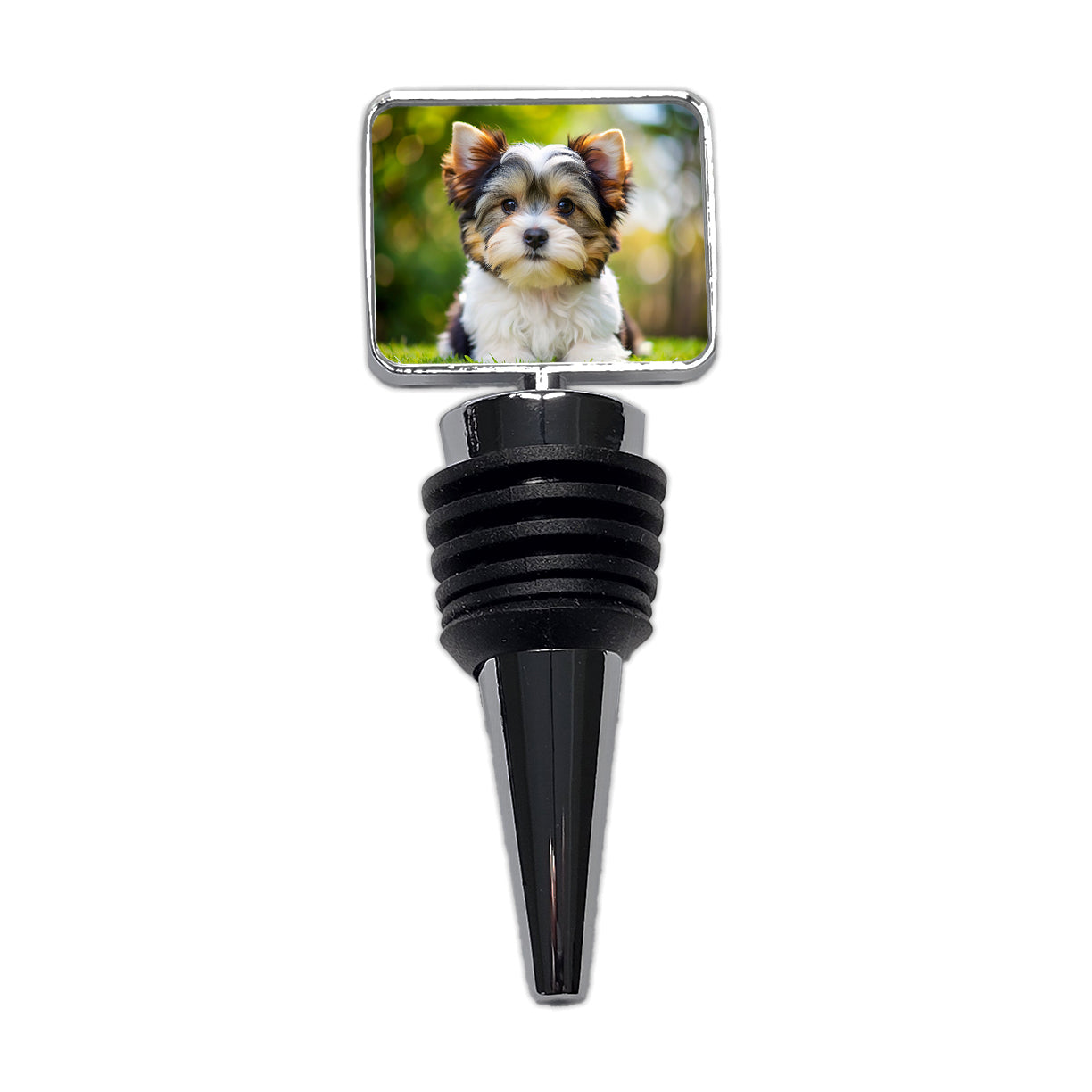 Biewer Terrier Dog Puppy Photo Wine Bottle Stopper