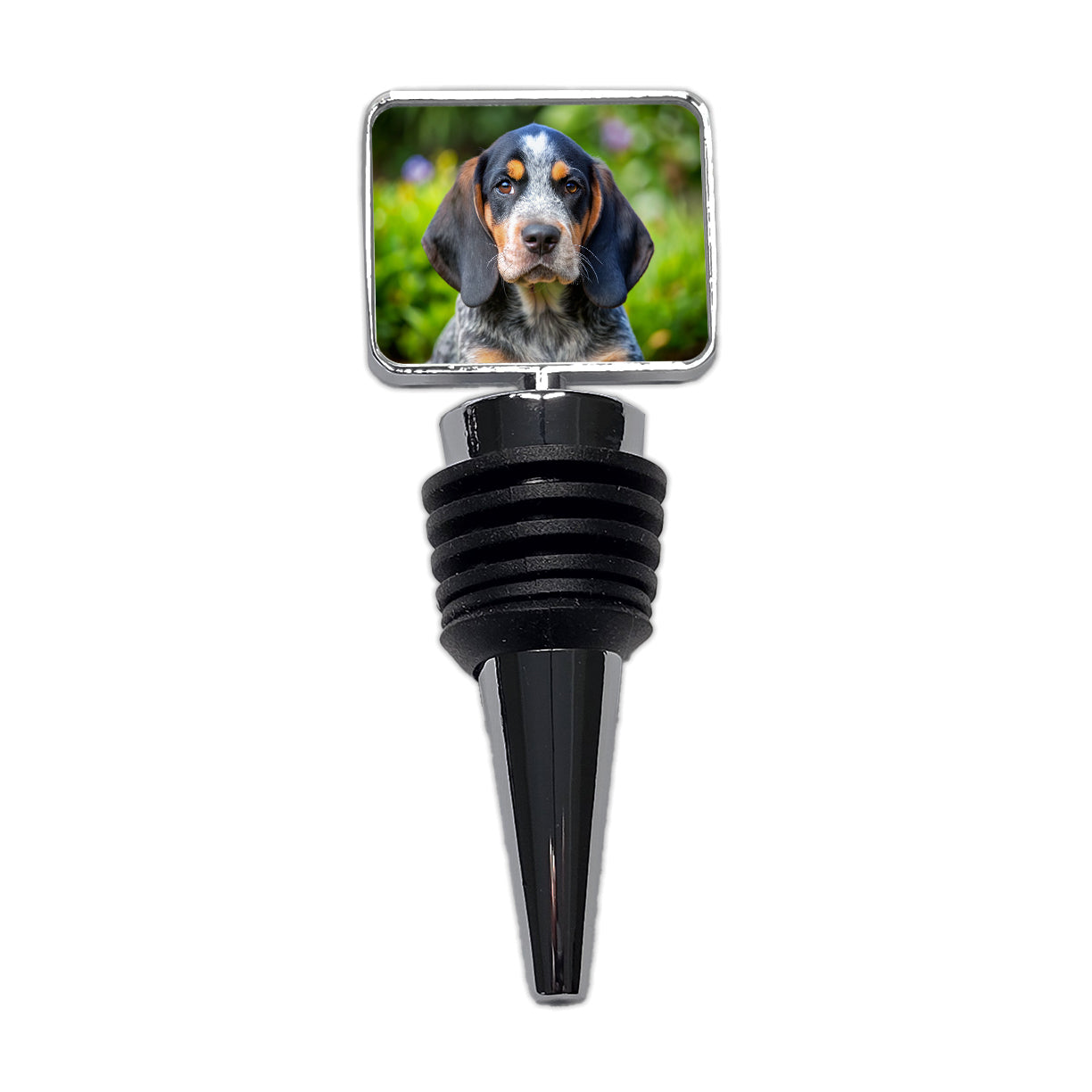 Bluetick Coonhound Dog Puppy Photo Wine Bottle Stopper