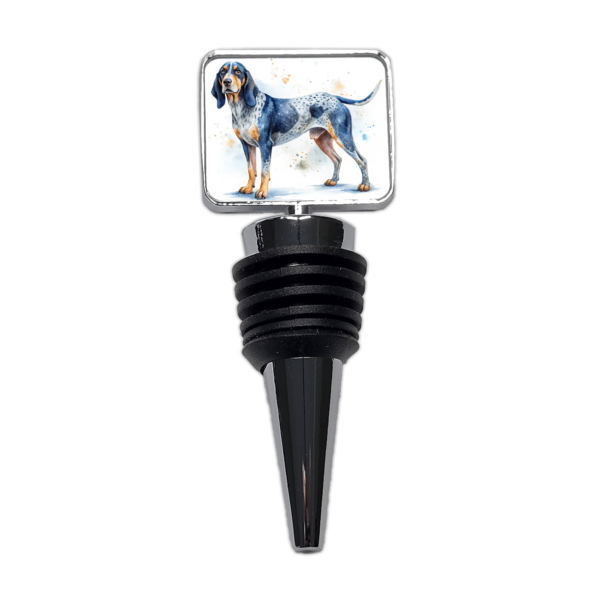 Bluetick Coonhound Dog Watercolor Style Wine Bottle Stopper