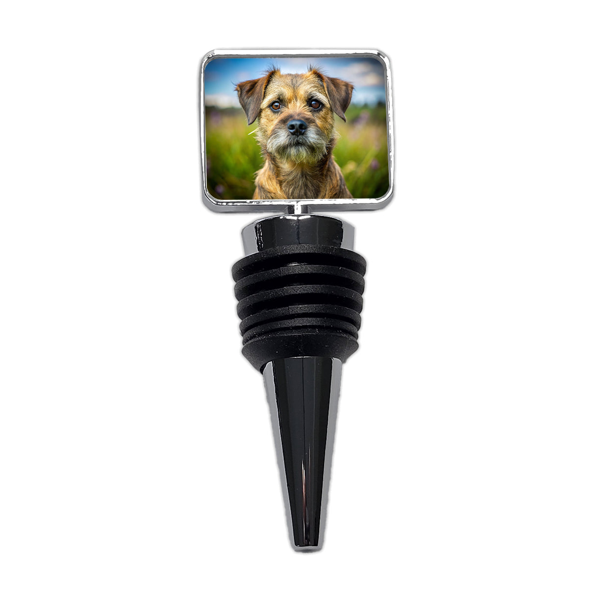 Border Terrier Dog Photo Wine Bottle Stopper