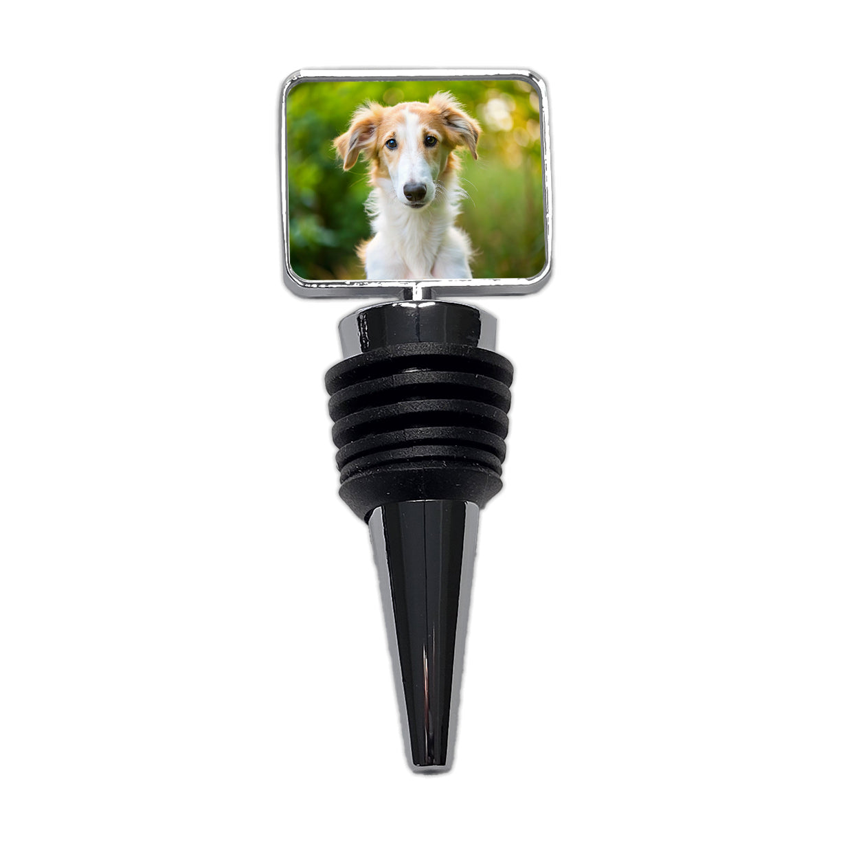 Borzoi Dog Puppy Photo Wine Bottle Stopper