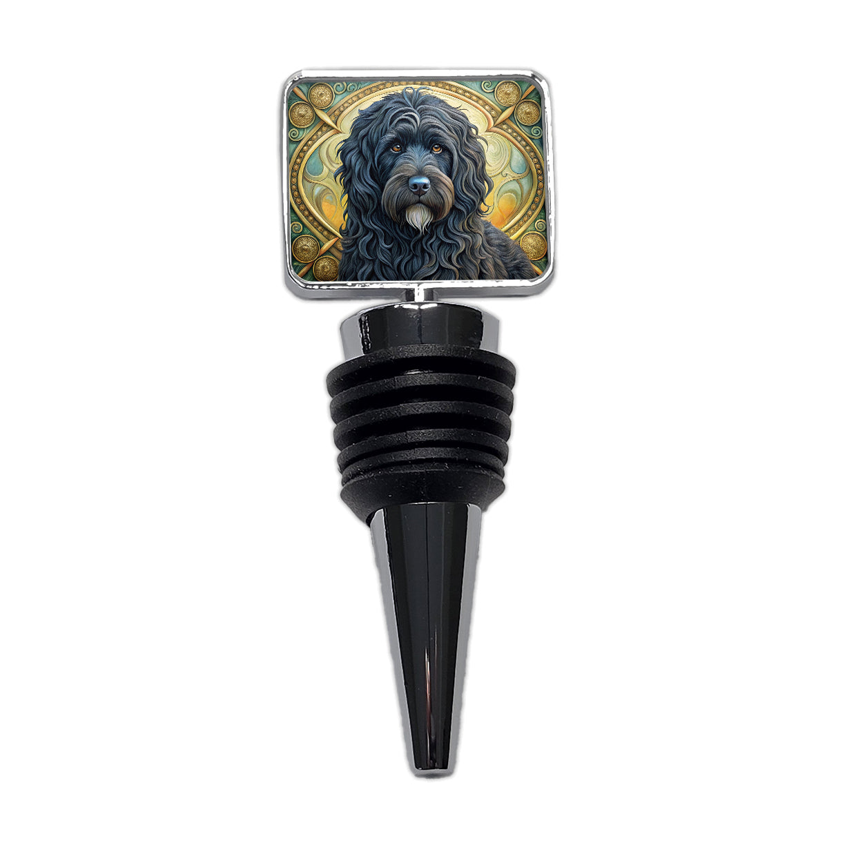 Bouviers Des Flandres Dog Art Nouveau Wine Bottle Stopper