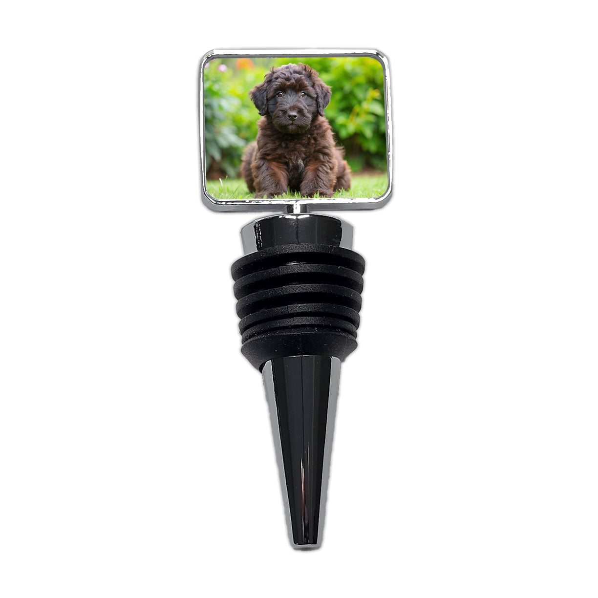 Bouviers Des Flandres Dog Puppy Photo Wine Bottle Stopper