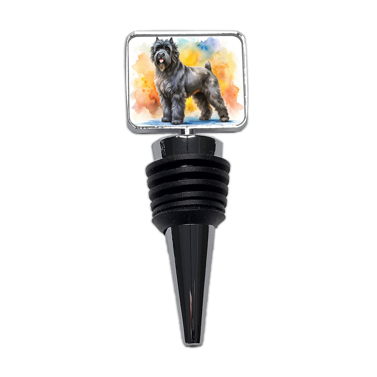 Bouviers Des Flandres Dog Watercolor Style Wine Bottle Stopper