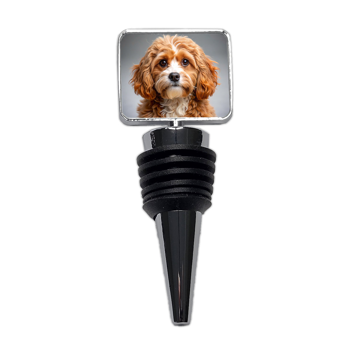 Cavapoo Dog Photo Wine Bottle Stopper
