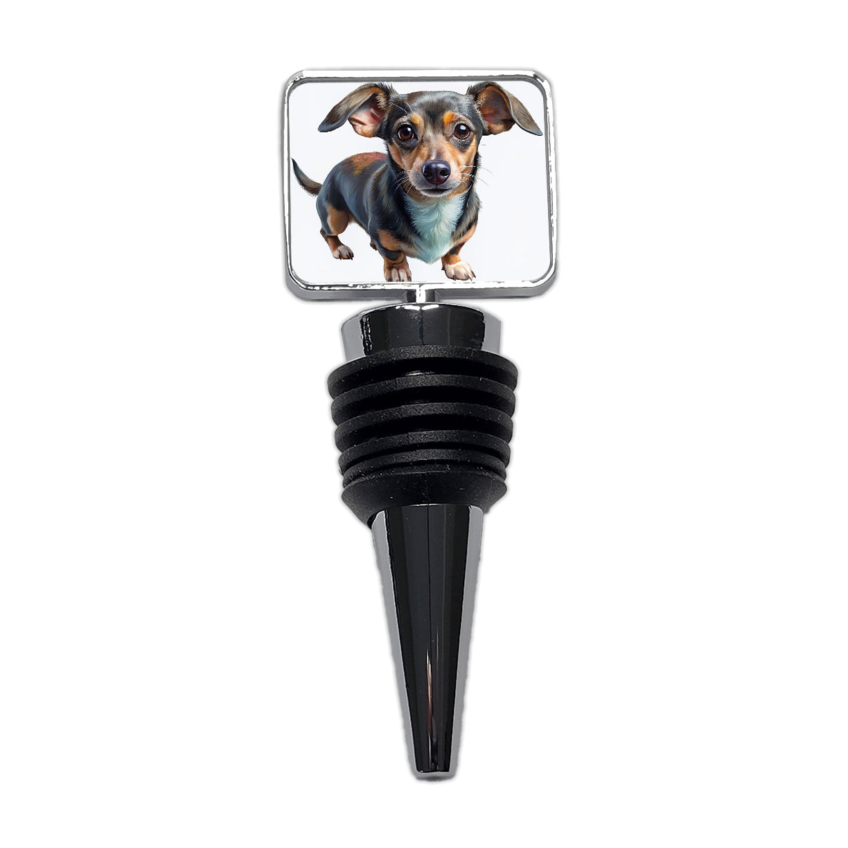 Chiweenie Dog Illustration Wine Bottle Stopper