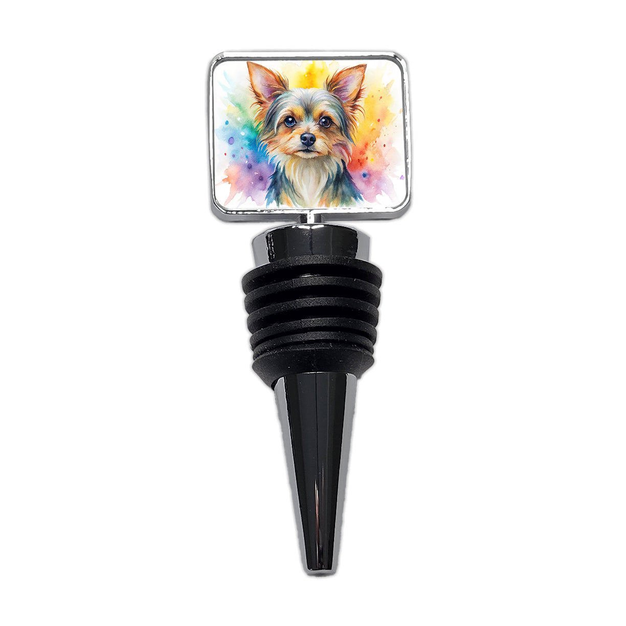 Chorkie Dog Watercolor Style Wine Bottle Stopper