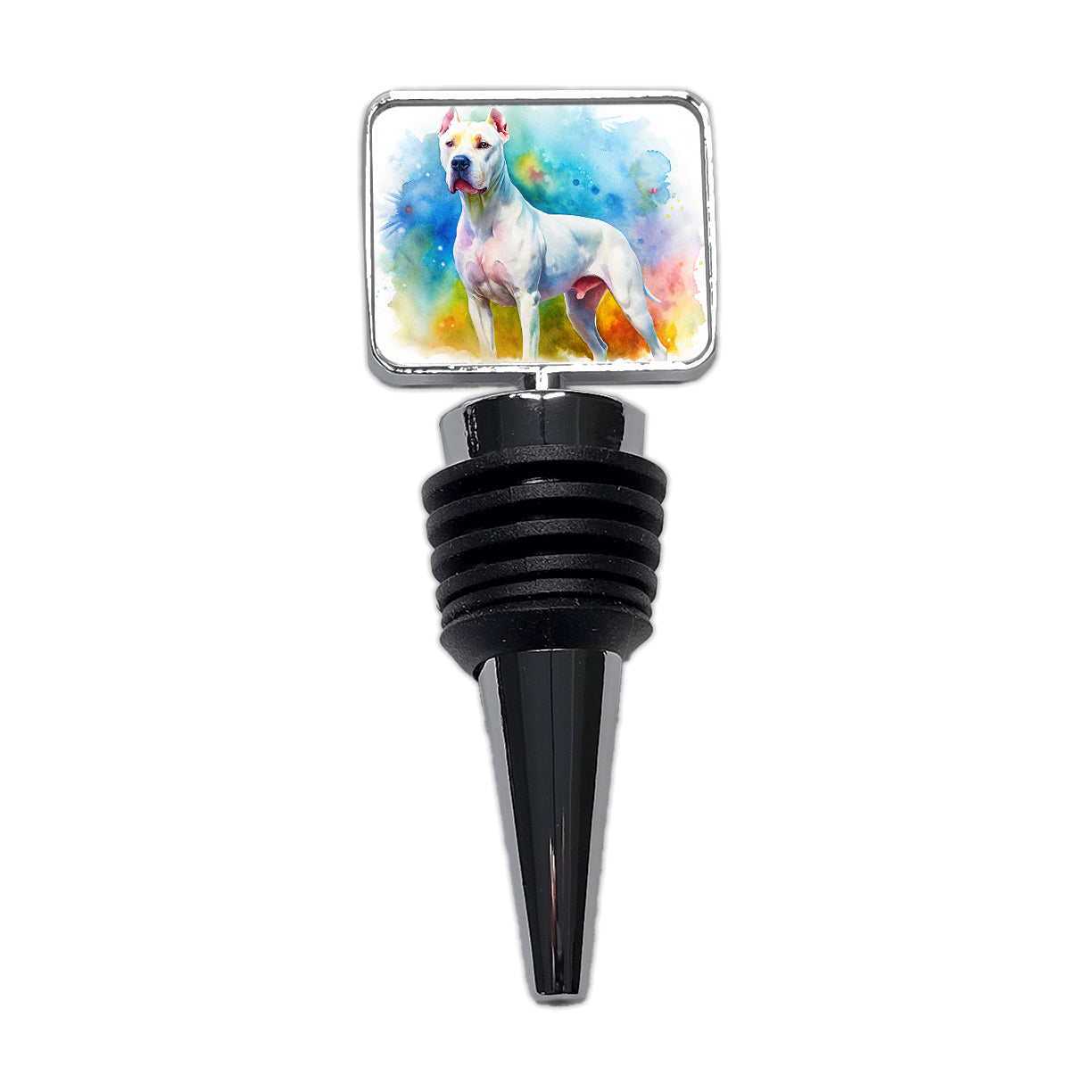 Dogo Argentino Dog Watercolor Style Wine Bottle Stopper
